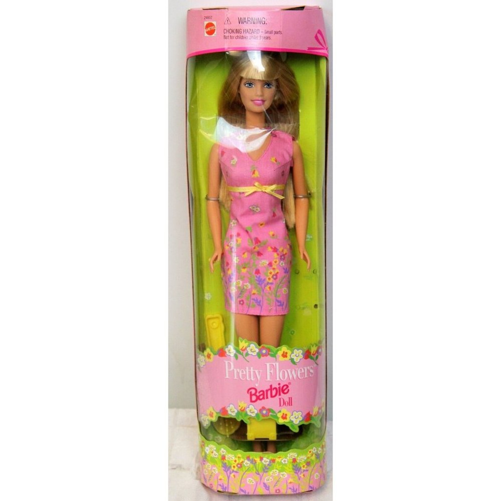Vtg 1999 NEW Mattel Pretty Flowers Barbie Doll Figure Accessories Spring Garden